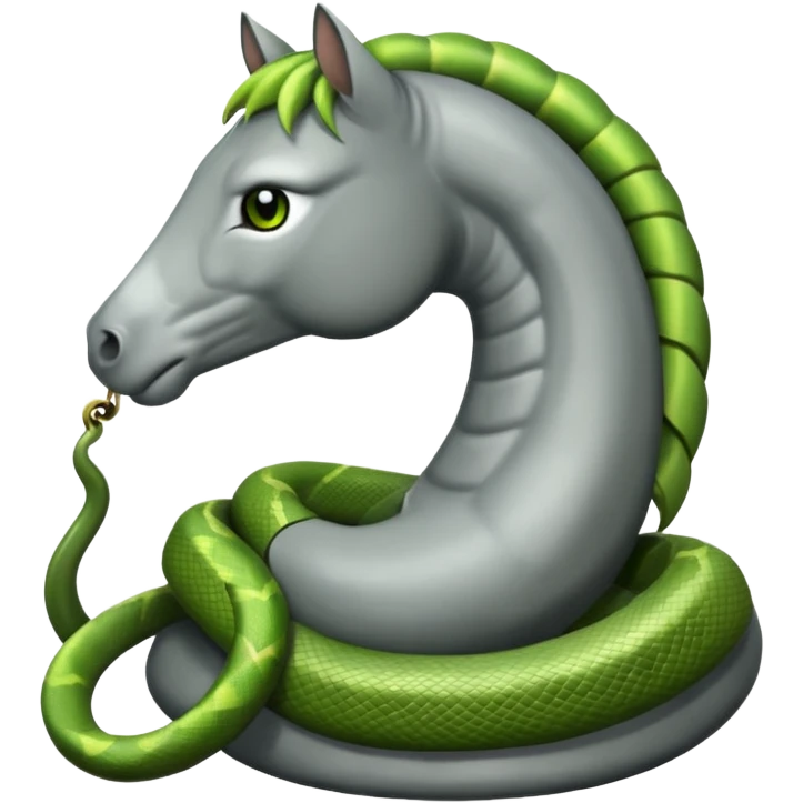 I need a grey horse (or a white one) with a snake emoji