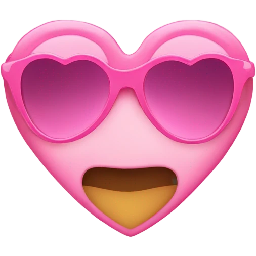 pink sunglasses heart shaped  emoji