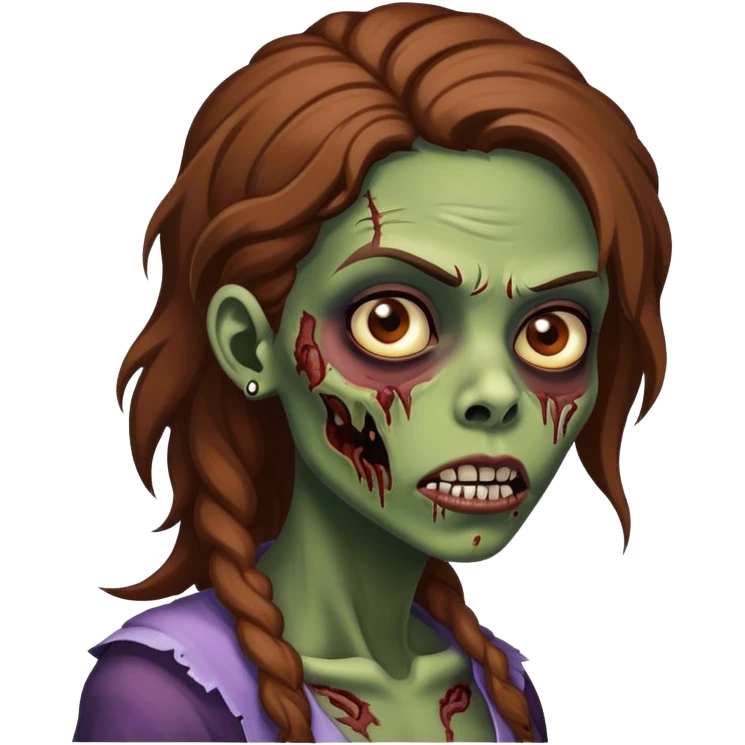 ícone de perfil de uma mulher morena zumbi emoji