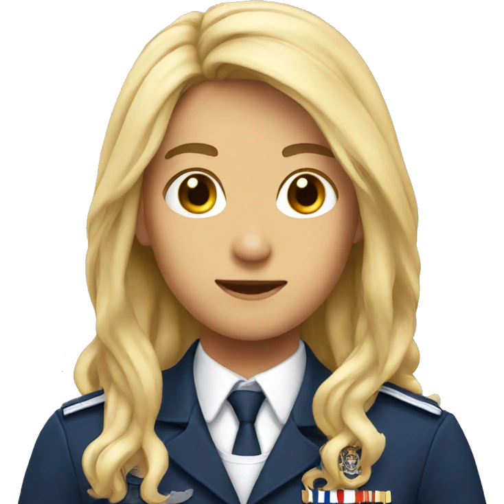face long hair with french with uniform emoji