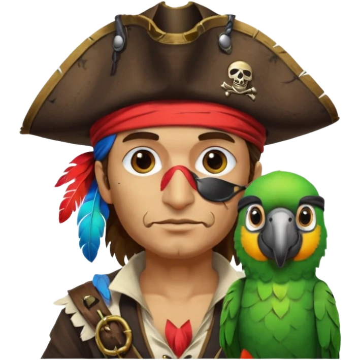 pirate and parrot emoji