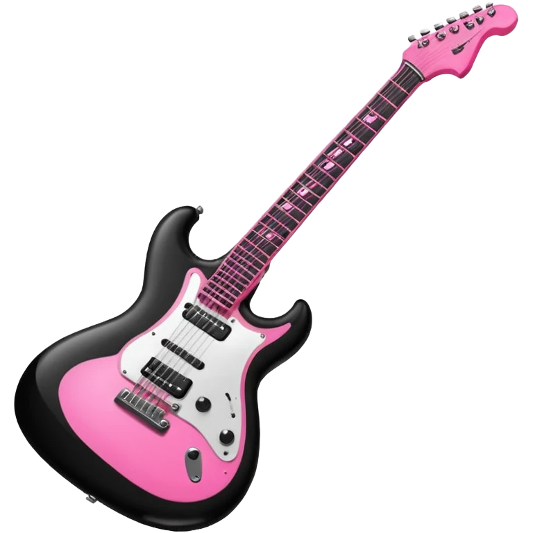 black and pink guitar emoji