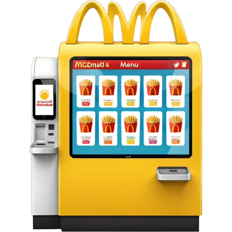 mcdonald's kiosk with various menu options emoji