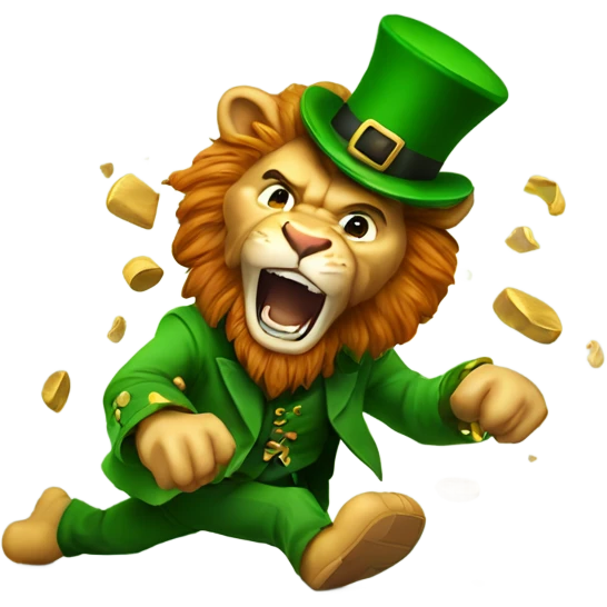 Leprechaun smashing a Nitney lion emoji