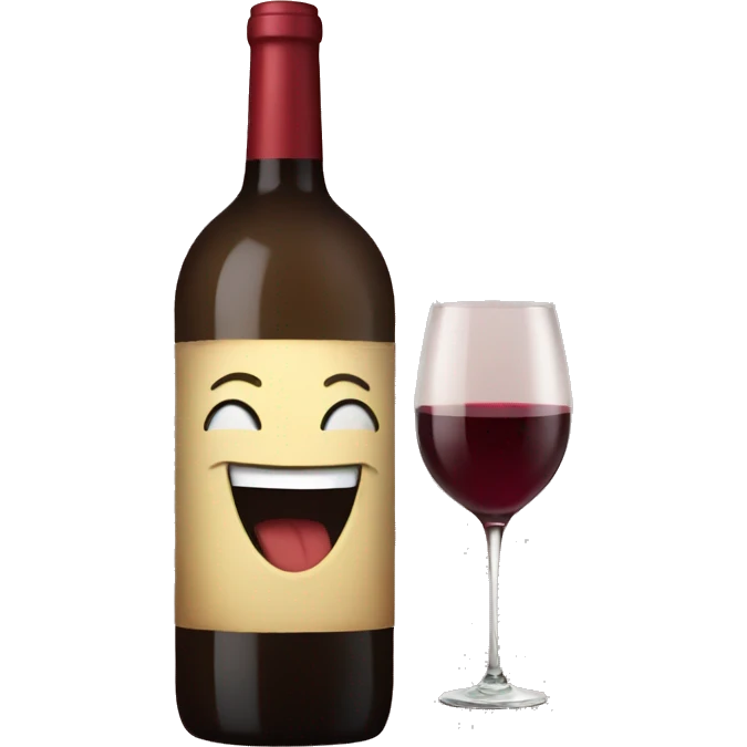 Happy wine emoji