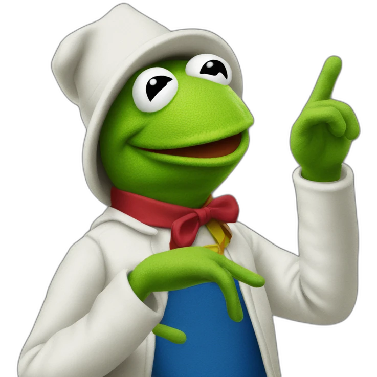 Kermit the frog throwing the crip gang sign emoji