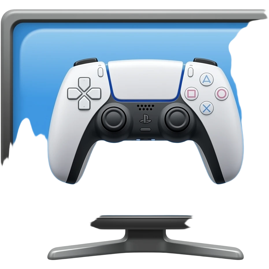 icone mannette ps5 dans un ecran tele emoji