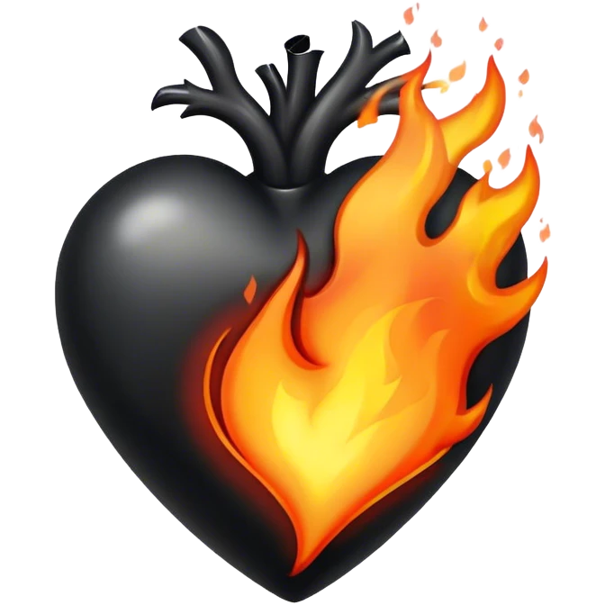 Black heart on fire emoji