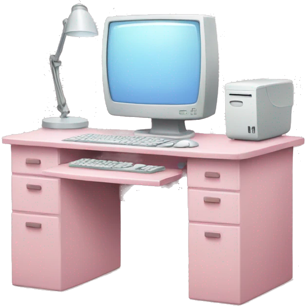 pastel pink computer desk emoji