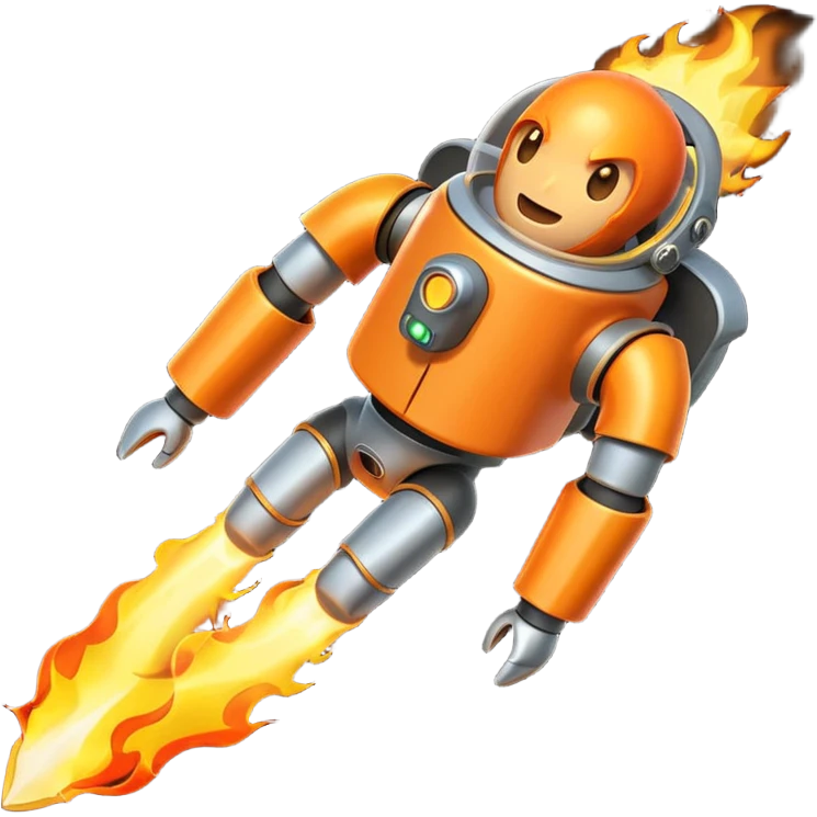 jetpack firing flame emoji