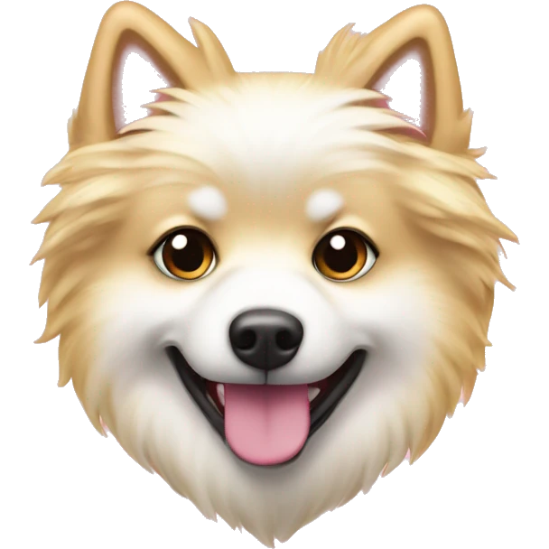 White and blonde spots spitz in a pink heart emoji
