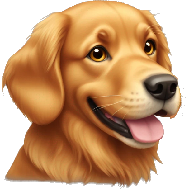 Red golden retriever playing ball emoji