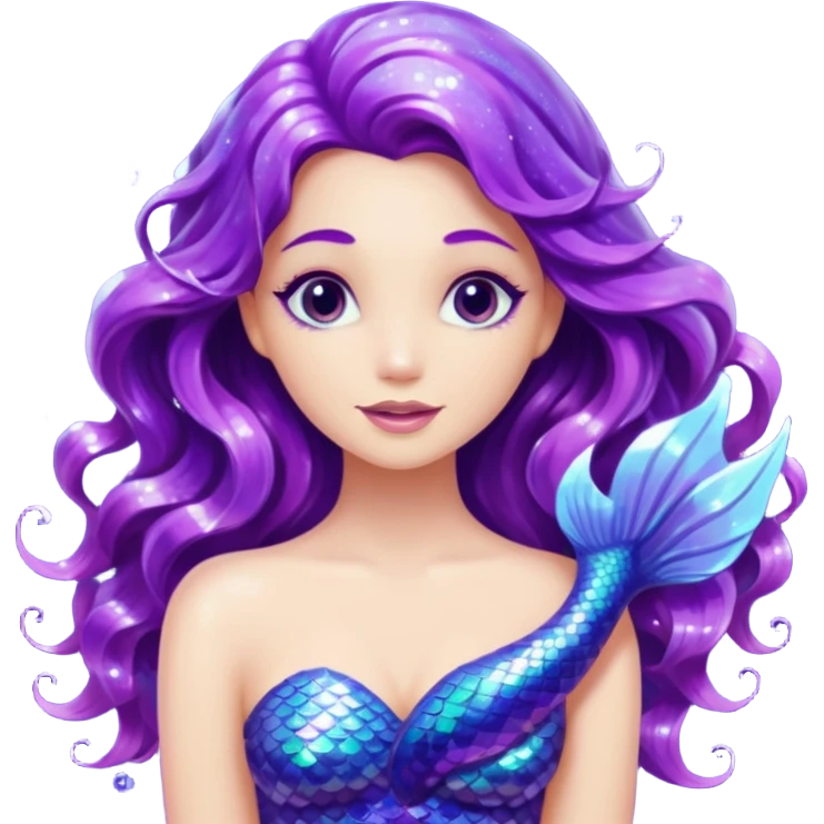 glitter purple mermiad emoji