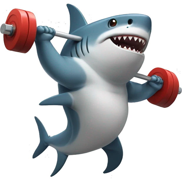 Shark lifting weights  emoji