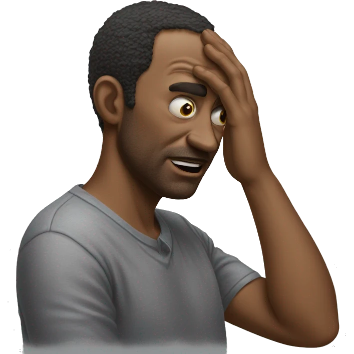 Photorealistic man scratches his head in confusion emoji