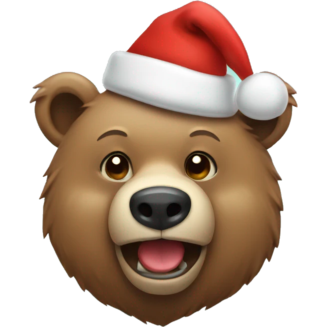 bear with Christmas hat emoji