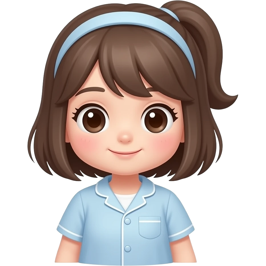 Cute chibi sleepover girl emoji