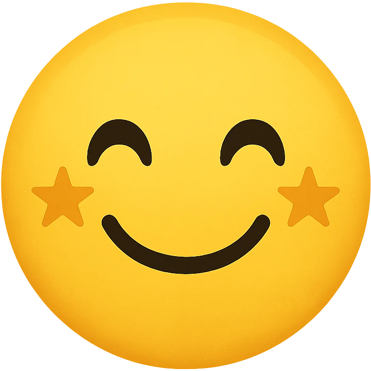 yellow face emoji with star freckles emoji