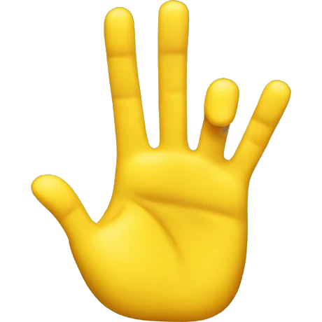 Three Fingers Splayed up in yellow color emoji