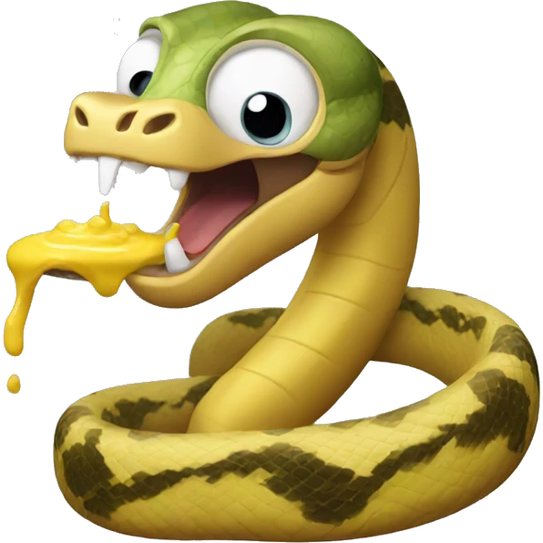 Snake eating mustard emoji