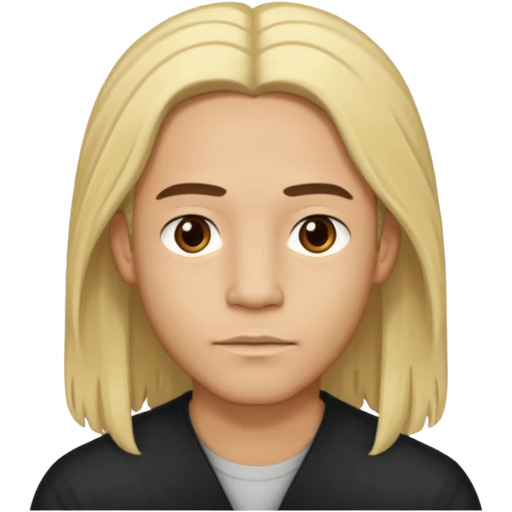Lightskin man with long blonde Middle part hair emoji