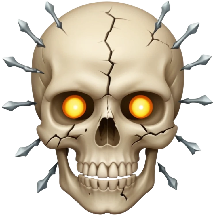 Lebka 💀 vybuchující hlavy ne vlasy emoji