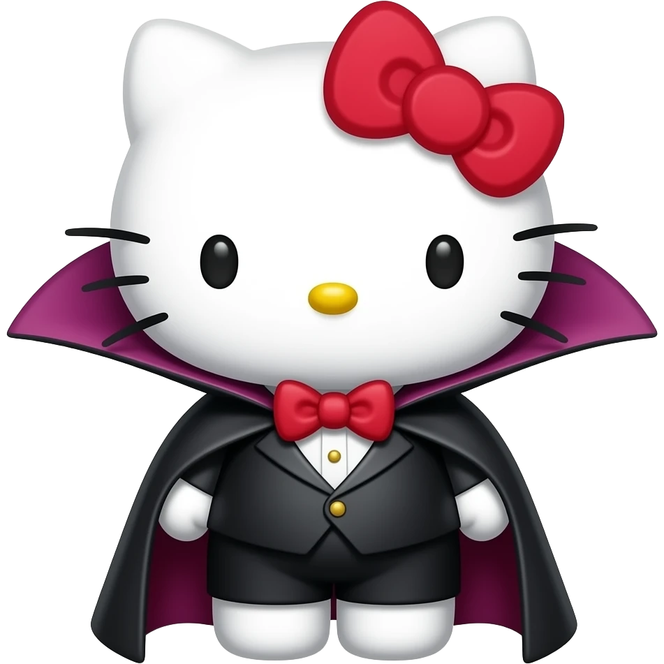 hello kitty disfrazada de dracula emoji