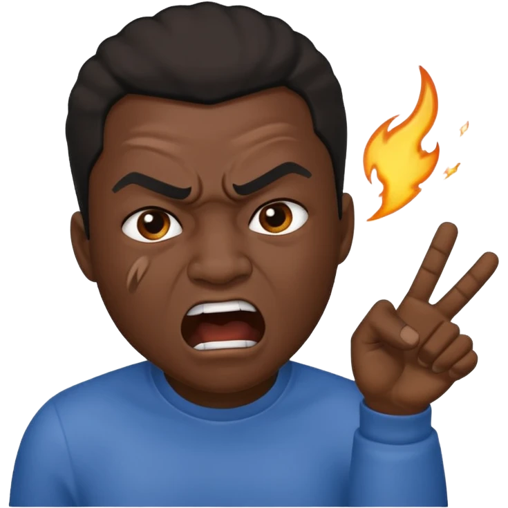 a angry black man whooping the air emoji