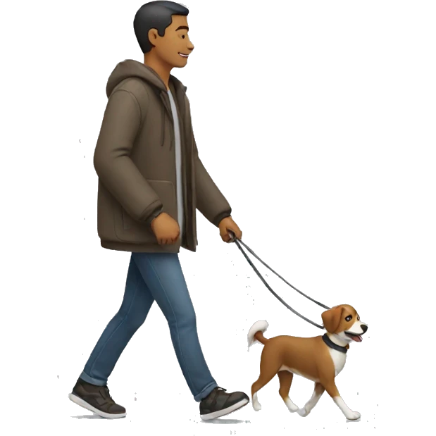 A man walking hes dog emoji