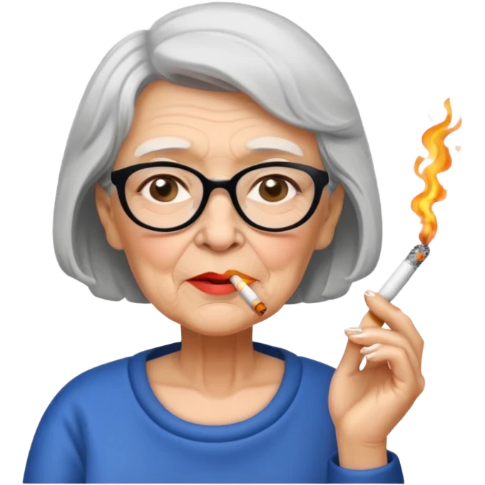 Grandma smoking emoji
