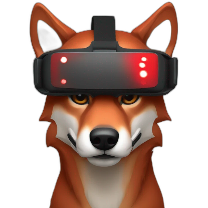 virtual reality red wolf white oculus emoji