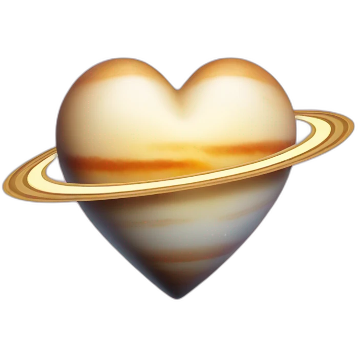 Heart shape Saturn emoji