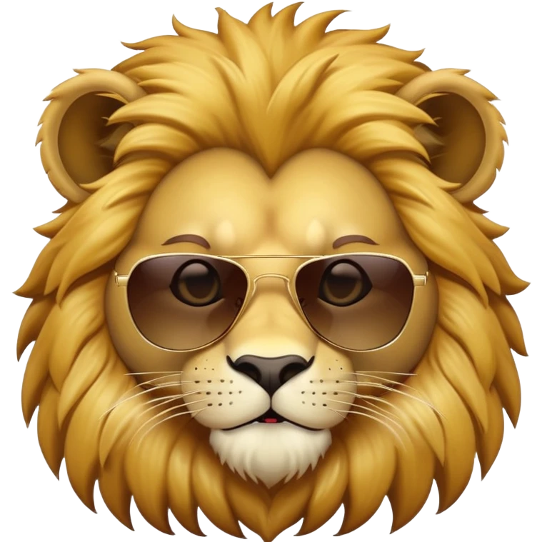 anthropomorphised lion with dark sunglasses walking confidently emoji