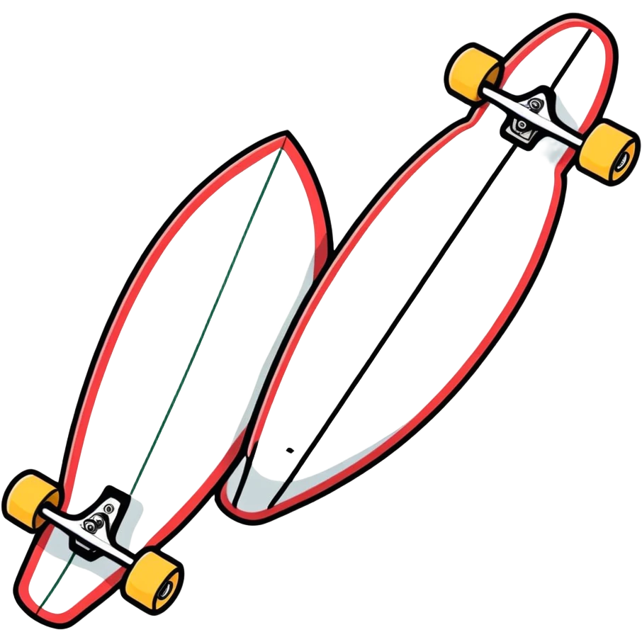A line drawing of a longboard  emoji