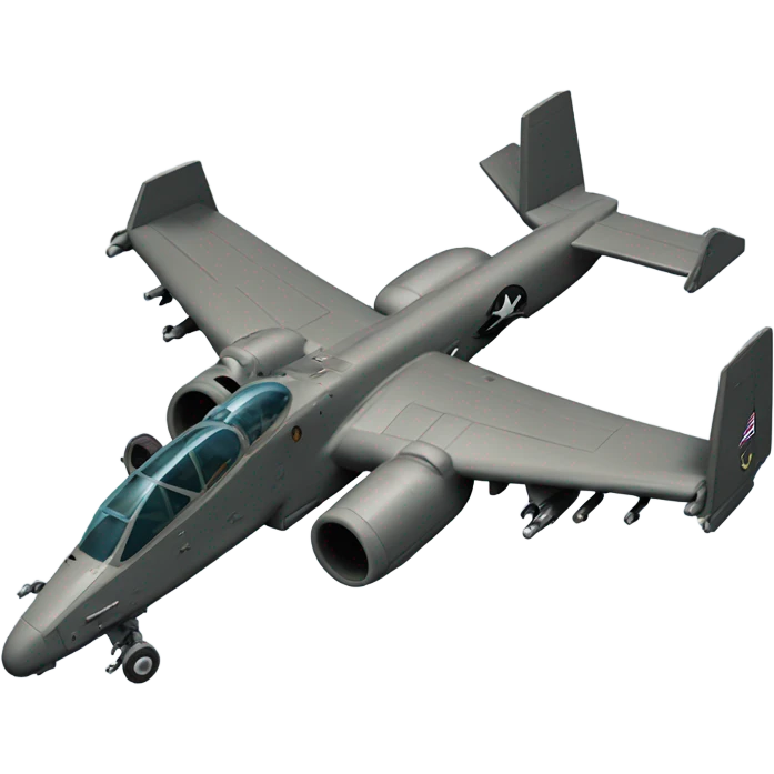 A-10 warthog military plane with Gatlin gun emoji