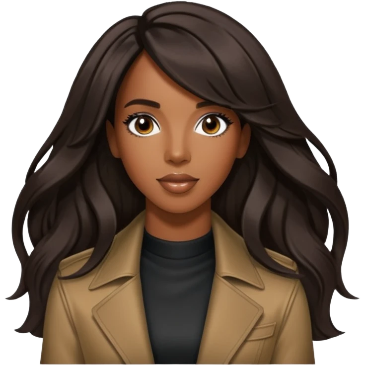 Kelly Rowland with long hair emoji