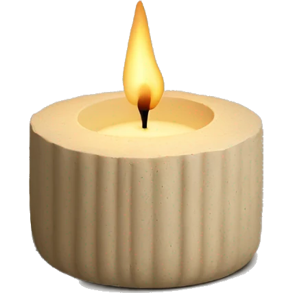 candle in beige concrete ridged vessel emoji
