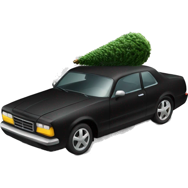 Christmas black car with Christmas tree emoji