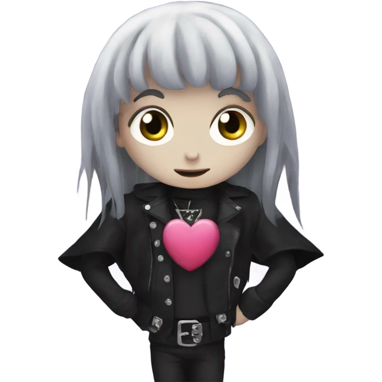 Goth heart emoji