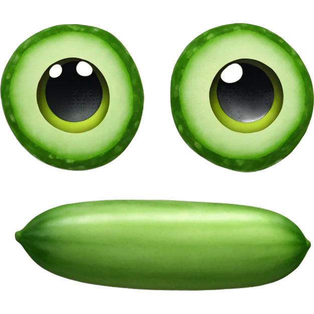 A emoji with cucumbers of the eyes emoji