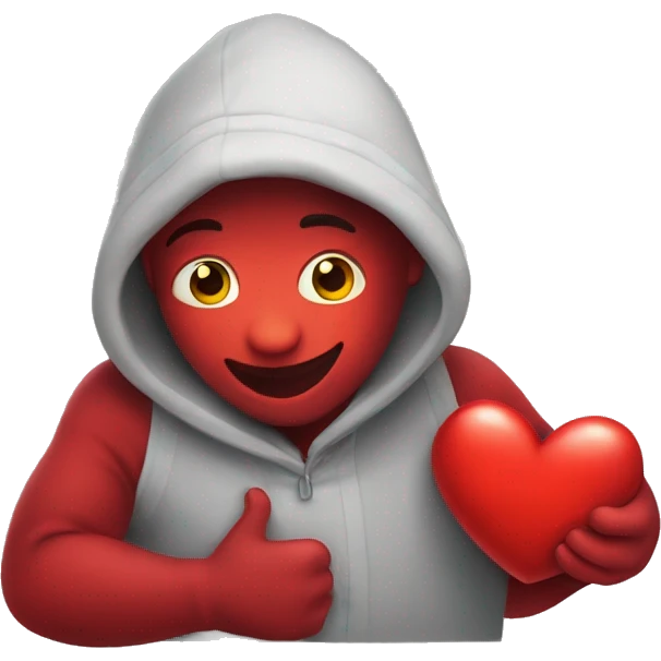 Red heart with hug  emoji