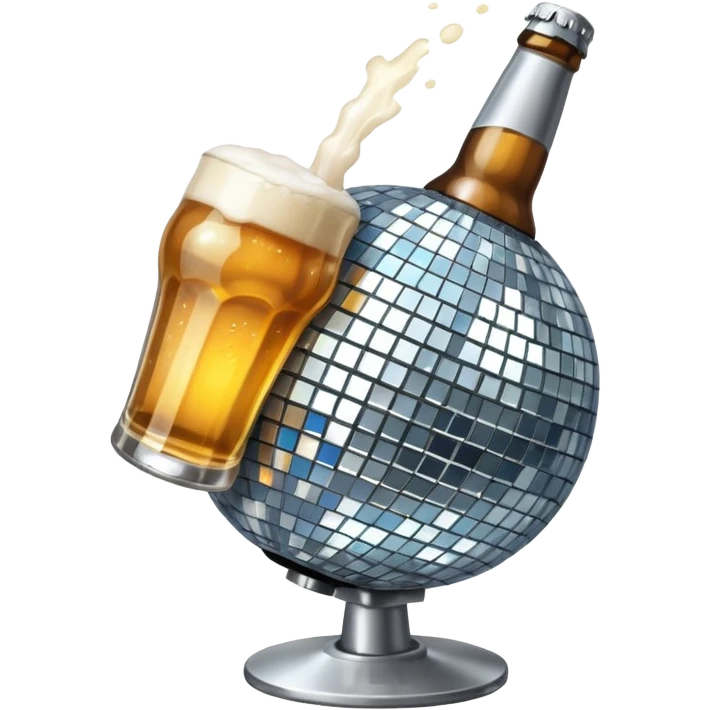 bola de discoteca bebiendo cerveza emoji