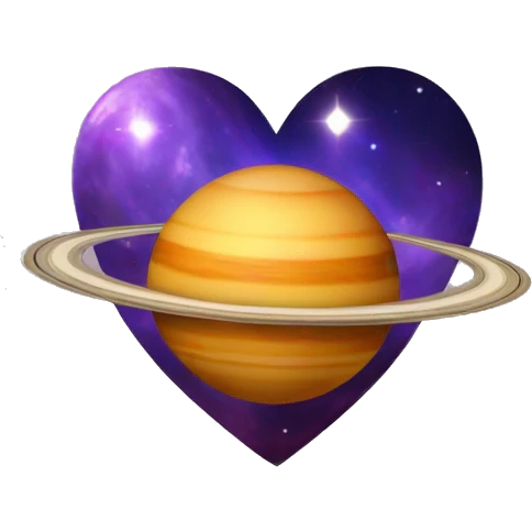 titaniuim heart shape saturn emoji