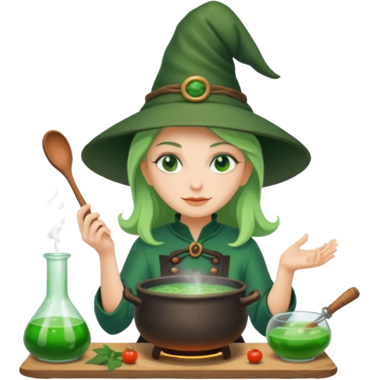 green witch cooking potion emoji