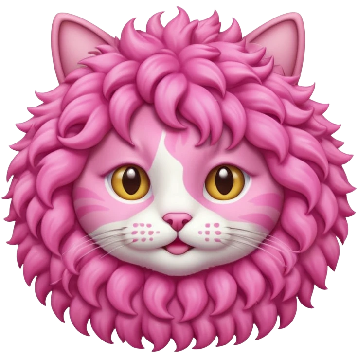 Pink curly cat  emoji