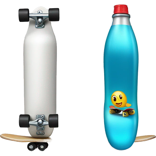 Water bottle in a skateboard emoji