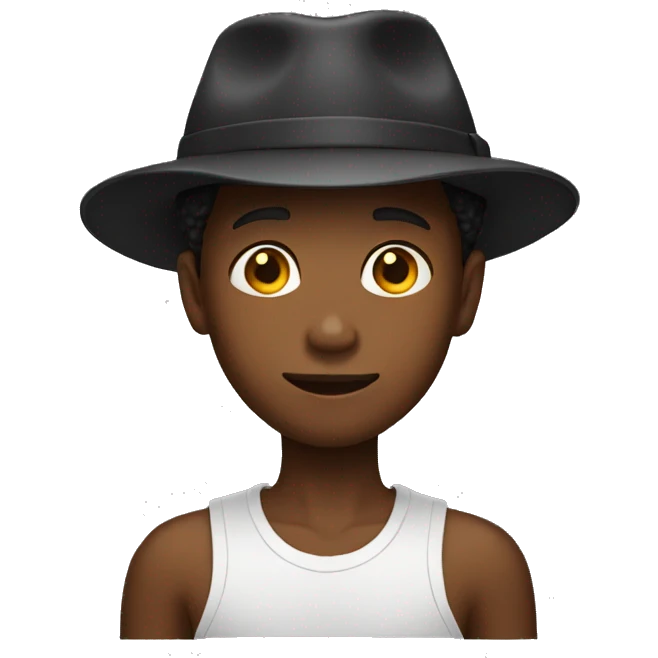 black boy with a hat emoji