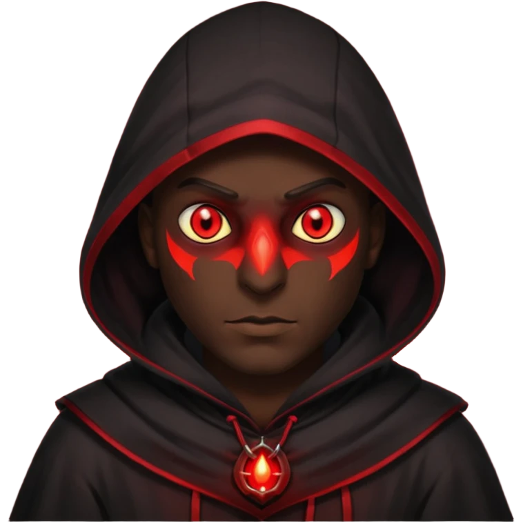 Evil Dark, shadowie Male lord with Red glowing eyes and hood emoji