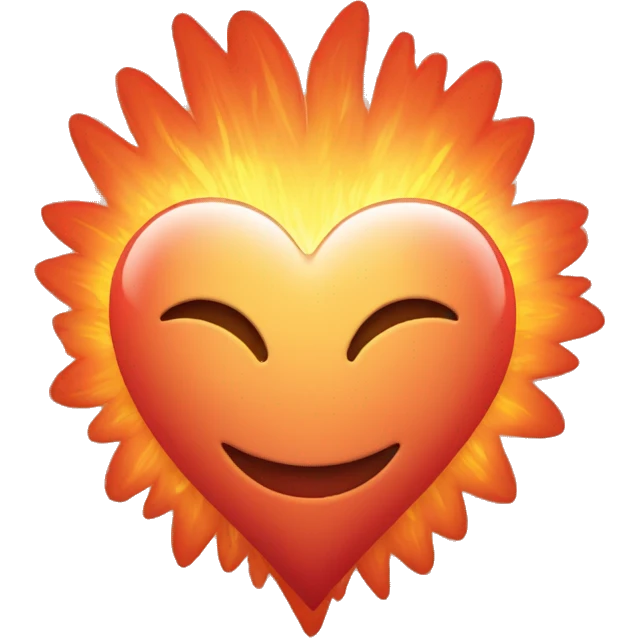 radiating heart glowing red-orange warmth emoji