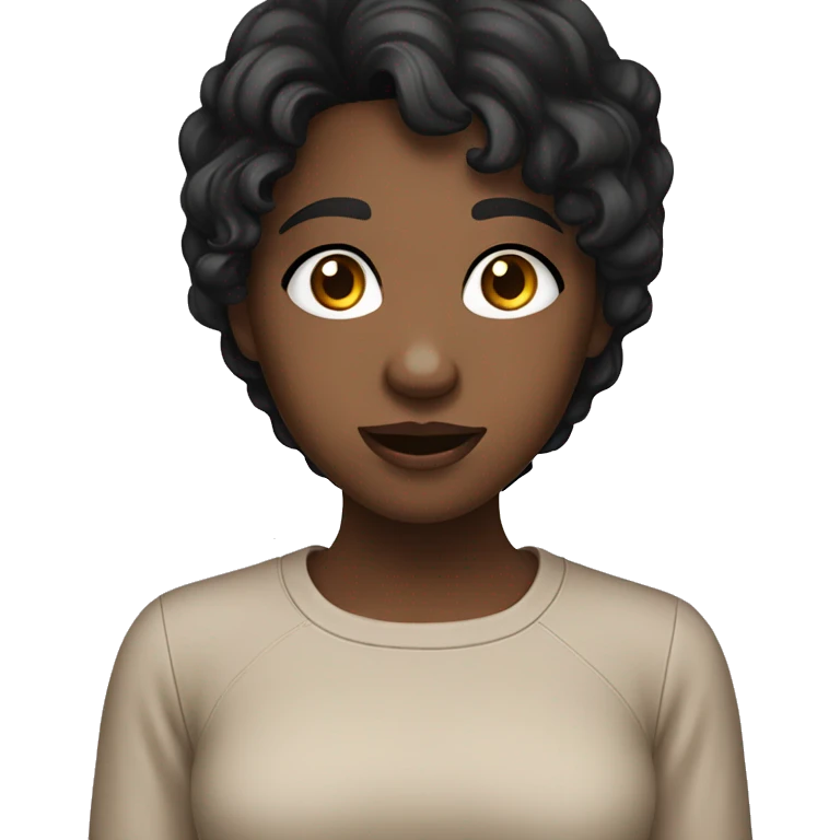 Black haired girl with brown eyes asking if she and her friend can call emoji